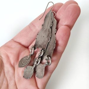 Amazigh Antique Niello Silver Earrings with Berber Heritage