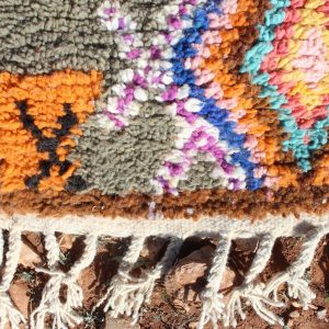 Berber Boujad Beni Ourain Azilal Wool Abstract Runner Rug