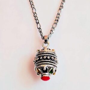 Amazigh Berber Kabyle Necklace with Silver Enamel Pendant