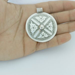 Tuareg Berber Sterling Silver Pendant Amulet Handmade Necklace