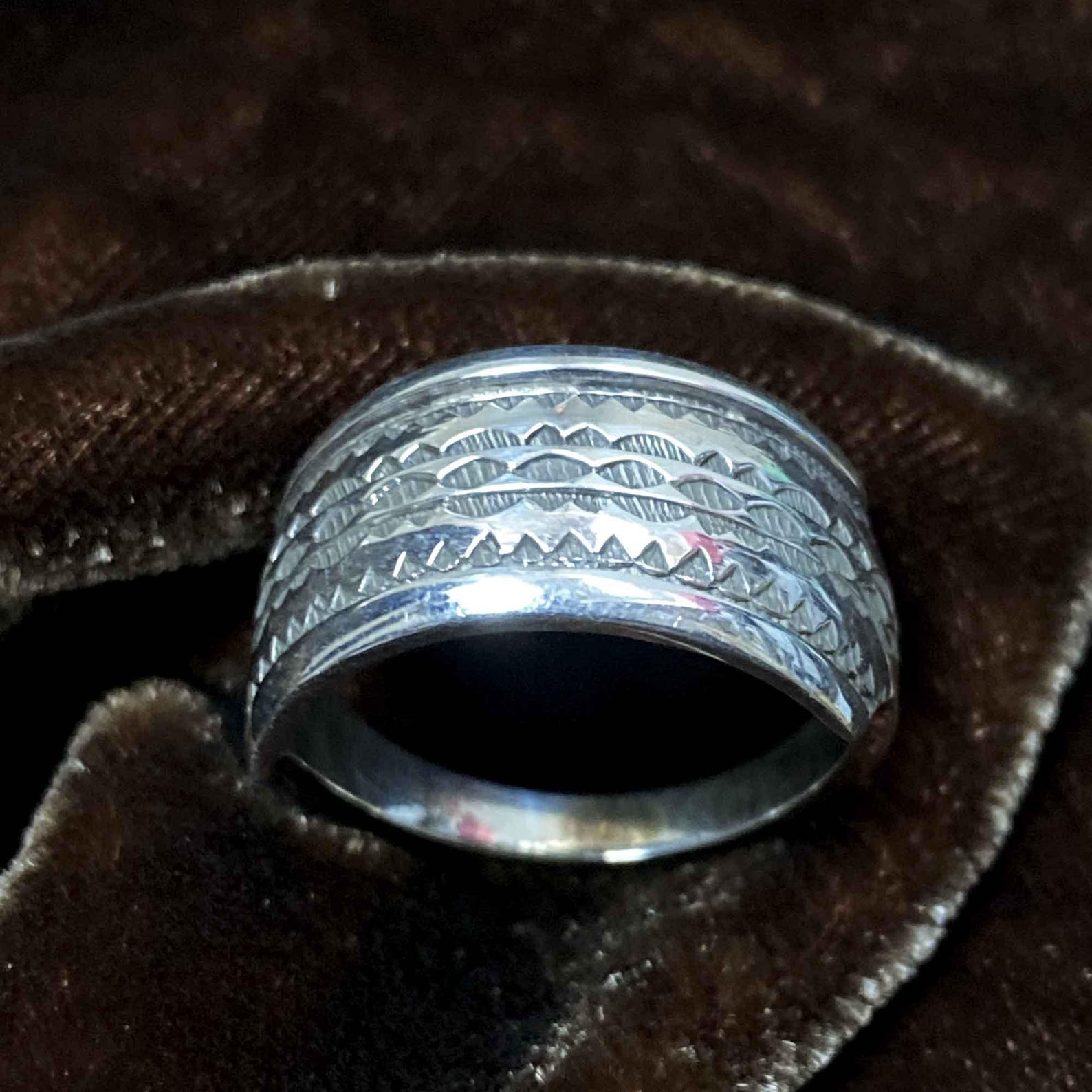 Berber Tuareg Silver Ring Taszinht with Amazigh Design