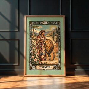 Amazigh Strength Tarot Poster Major Arcana Wall Art that reflects the