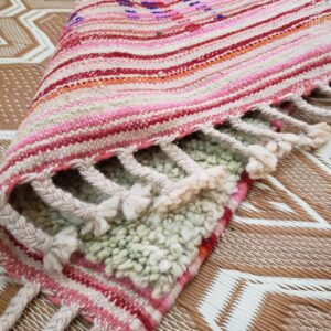 Amazigh Berber Wool Runner Rug with Abstract Geometric Design