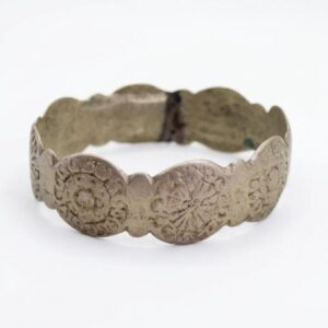 Amazigh Berber Vintage Wide Bangle Bracelet With Geometric Design
