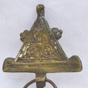 Amazigh Berber Vintage Bronze Fibula Pin with Engraved Tribal Design