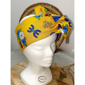 Berber Headband with Colorful Amazigh Textile Hair Design