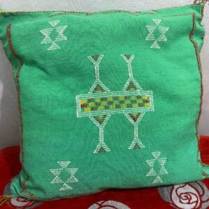 Handmade Berber Amazigh Wool Kilim Pillow Cover with Tribal Design