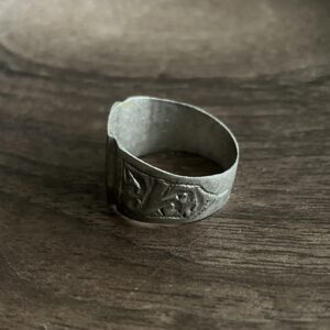 Antique Amazigh Berber Silver Ring with Geometric Engraved Motifs