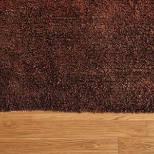 Amazigh Chocolate Brown Minimalist Handwoven Wool Rug Custom Design