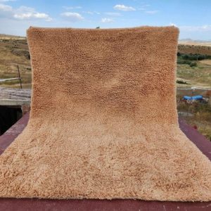 Berber Olive Green Shag Wool Rug Extra High Pile Area Rug