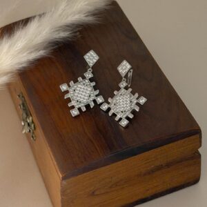 Amazigh Berber Lion's Paw Geometric Sterling Silver Earrings