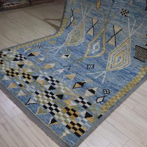 Berber Afghan Area Rug with High Pile Which Geometric