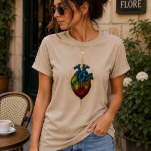 Amazigh Berber Anatomical Heart Graphic T-Shirt Cultural Heritage