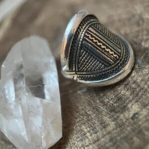 Amazigh Tuareg Chevalière Arrondie Massif Artisanat Silver Ring