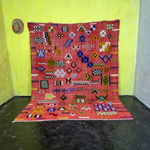 Berber Handmade Orange Flatweave Wool Kilim Large Rug