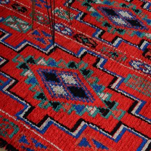 Vintage Azilal Berber Boujaad Wool Rug Handmade Atlas Carpet