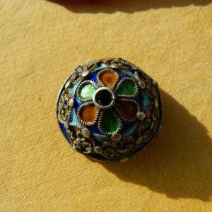 Berber Antique TAGUEMOUT Enamel Perfume Pendant Coral Necklace