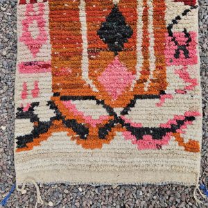 Colorful Berber Azilal Wool Runner Geometric Carpet Rug
