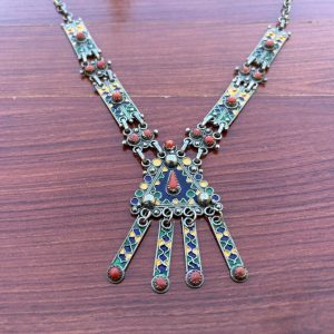 Antique Berber Tuareg Jewelry Set with Necklace Earrings Bracelet Ring