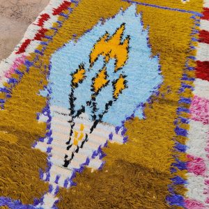 Berber Boucherouite Colorful Handmade Runner Rug with Hallway Style