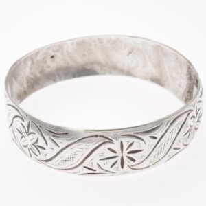 Berber Floral Patterns Silver Bracelet with Century Hallmark Design