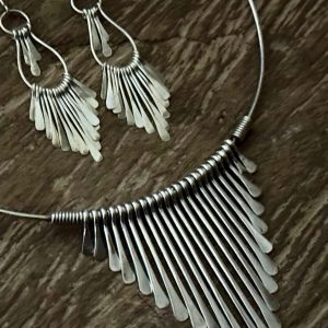Berber Silver Jewelry Set with Necklace and Earrings