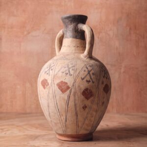 Berber Amphora Vase with Darkened Neck Terracotta Vessel Design