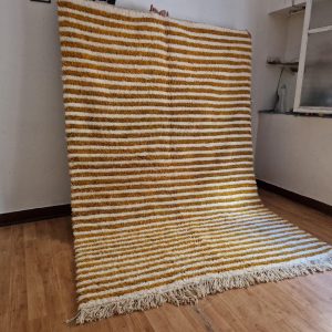Berber Handmade Wool Rug with Brown Levels Pattern Design