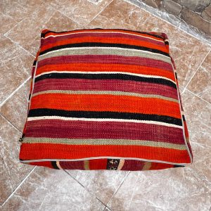 Berber Handmade Kilim Pouf Wool Cotton Floor Seating Decor