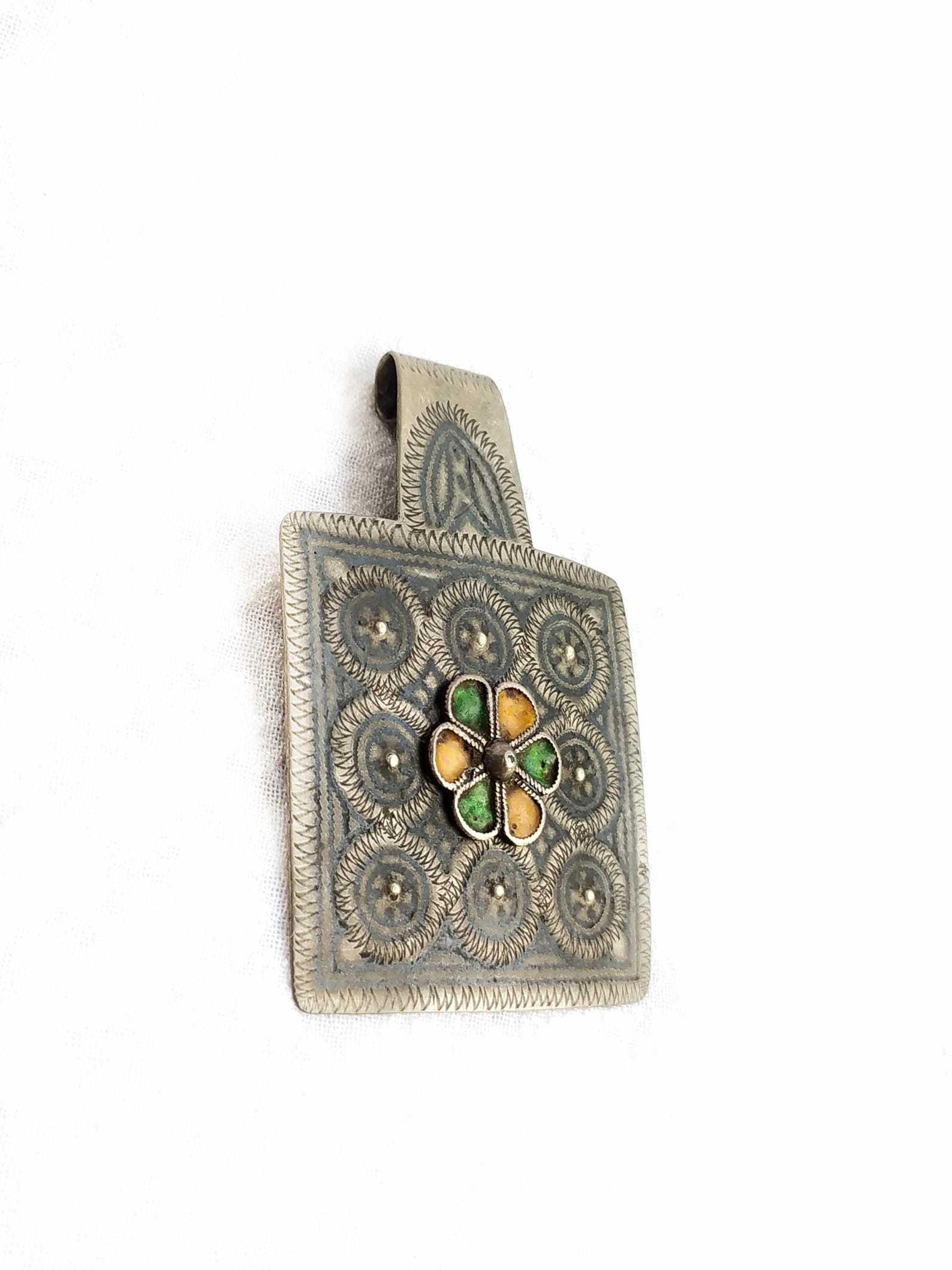 Amazigh Berber Enamel Pendant Necklace South of Morocco