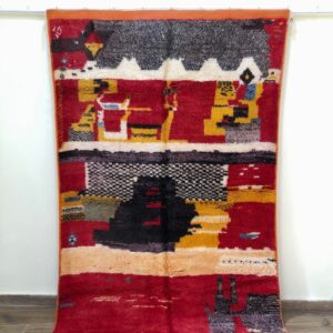 Amazigh Berber Colorful Taznakht Wool Rug Handcrafted Area Carpet