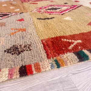 Amazigh Brown Berber Wool Rug Handwoven Tribal Carpet