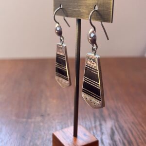 Tuareg Sterling Ebony Inlay Dangle Earrings Berber Desert Jewelry