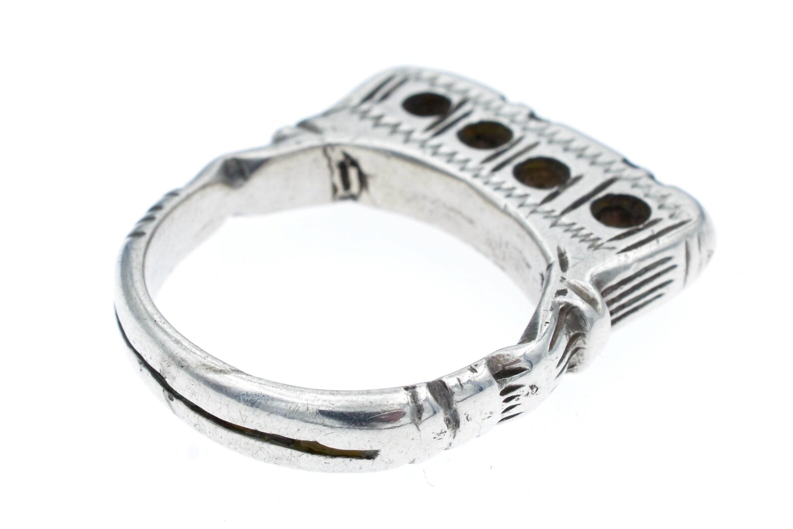 Amazigh Tuareg Niger Silver Ring with Rectangular Bezel