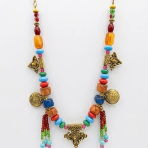 African Berber Amazigh Folk Statement Necklace with Tribal Beads