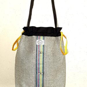 Berber Handmade Pochon Bag with Colorful Trim and Date Kernel Motif