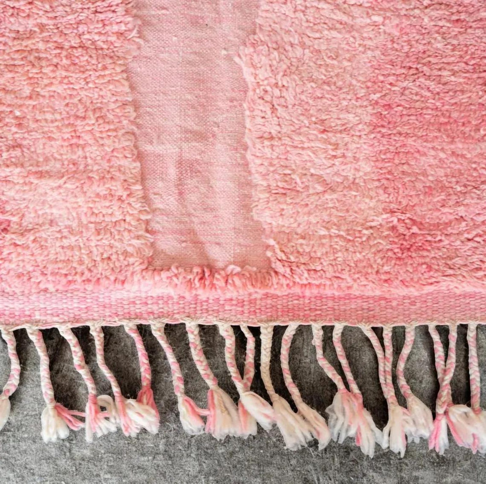 Amazigh Blush Pink Beni Ourain Berber Sculpted Wool Rug