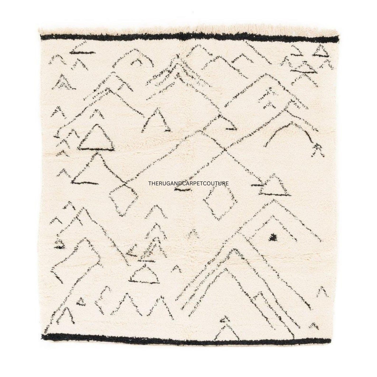 Berber Azilal Ivory Pastel Hand Knotted Wool Area Rug