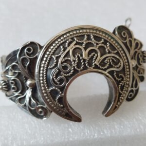 Berber Amazigh Silver Crescent Bracelet from Tunisia Vintage Design