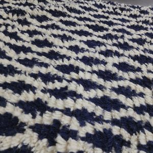Berber Handmade Black Ivory Diamond Runner Hallway Rug Custom Size