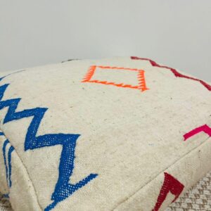 Amazigh Berber Wool Pouf Tissé Artisanat Handmade Floor Cushion