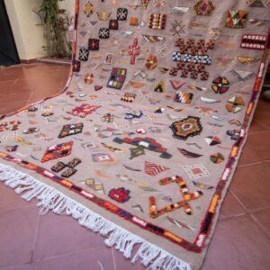 Berber Handwoven Taznakht Wool Rug With Natural Artisan Design