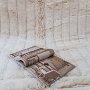 Amazigh Beni Mrirt Wool Rug Hand Knotted Ivory Minimalist Area Rug