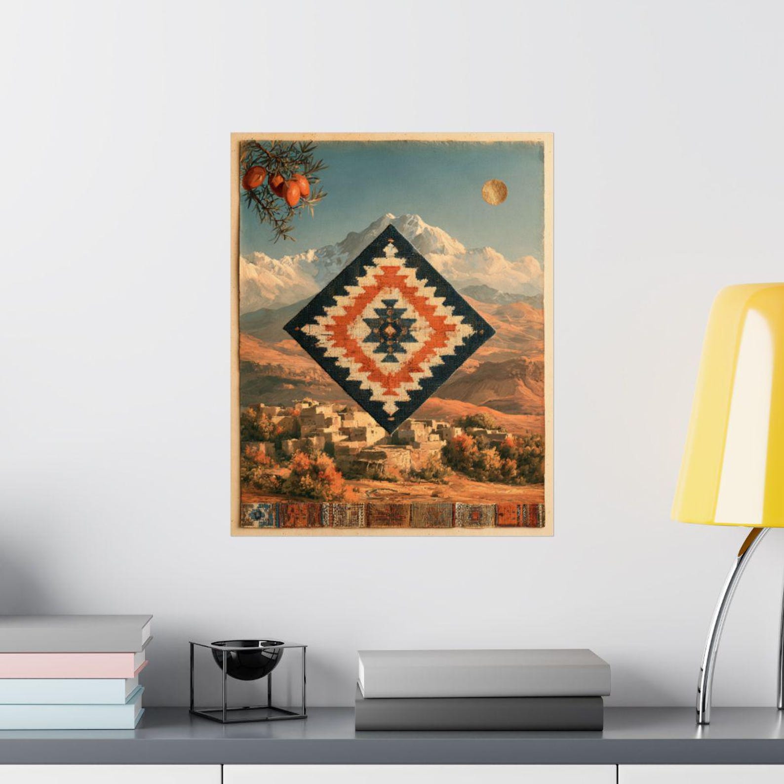 Amazigh Berber Mountain Folk Geometric Wall Art Print