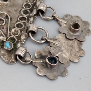 Berber Antique Triangular Pendant Necklace with Long Chain Design