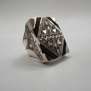 Berber Tuareg Ebony Sterling Silver Ring Size 10 Vintage Jewelry