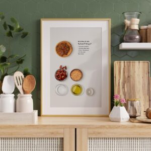 Amazigh Bouicha Recipe Print Algerian Kitchen Wall Art