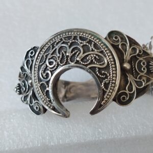 Berber Amazigh Silver Crescent Bracelet from Tunisia Vintage Design