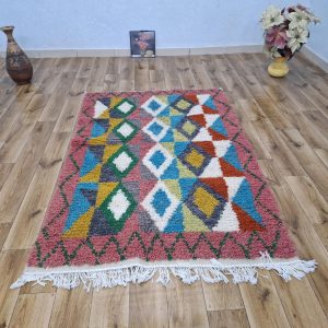 Berber Beni Ourain Handmade Wool Rug With Amazigh Patterns