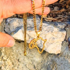 Amazigh Berber Afrique Necklace With Stainless Steel Chaîne